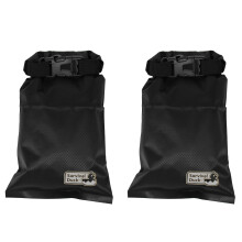Survival Duck 1L Lightweight Dry Sack, Small Waterproof Dry Bag 1 Litre, Perfect for Keys, Cash Wallet (Black (2 Pack))