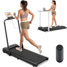 THERUN 2-in-1 Walking Pad Treadmill Foldable 10 km/h Under Desk Home Office