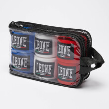 LEONE 1947 Hand Wraps Multipack, Pack x 3-AB705P Unisex-Adult, Red/White/Blue, 250 cm