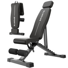 naspaluro Adjustable Weight Bench for Full Body Workout - 880 Lb Stable Workout Bench, 3 Sec Fast Folding Strength Training Sit up Bench