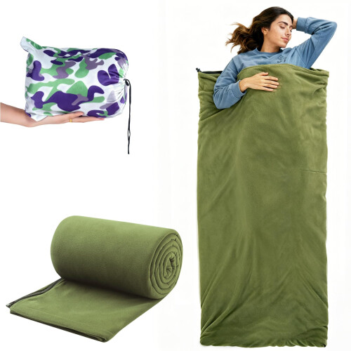 : GaoBangM Fleece Sleeping Bag Liner, Lightweight Envelope Camping Sheet