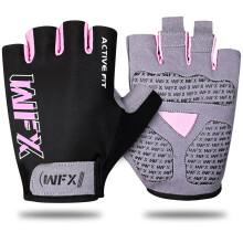 WFX Gym Gloves Fitness Workout Wrist Support, Breathable Non-Slip Silicone Padded Palm Extra Grip Protection Weight Lifting Gloves Men Women Strength