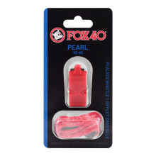 Fox 40 Pearl Safety Whistle C/W Wrist-Lanyard Red, One Size