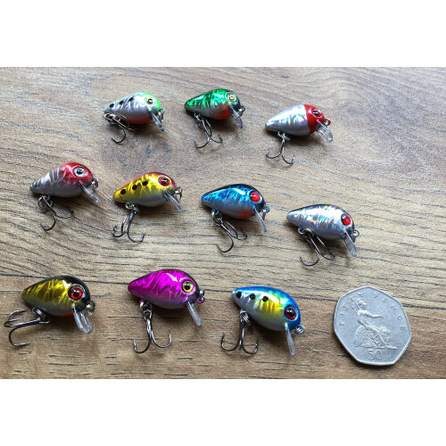 Addsomebling 10X Micro mini tiny small light shallow dive trout perch fishing lures UK 1