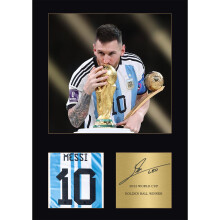 Lionel Messi Gift Signed A4 Print Display Unframed Argentina Gifts Digitally Reproduced Signature Messi Gift For Boys (Framed)