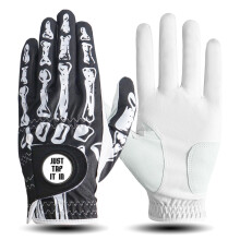 AXKAL Golf Gloves Men Left Hand with Ball Marker (Black, ML)