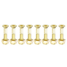 PATIKIL Skateboard Hardware Kit 1", 8pcs Carbon Steel Grade 8.8 Mounting Screws Bolts Nuts Set for Skateboard Cruiser, Golden