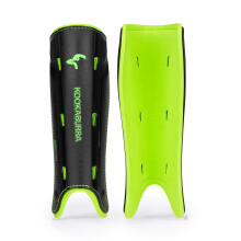 Kookaburra Edge Hockey Shin Guards with Foam Backing (Black/Lime, L)