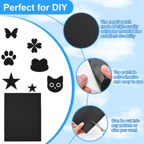 LICQIC Down Jacket Repair Patches, 6 Pieces Black 2