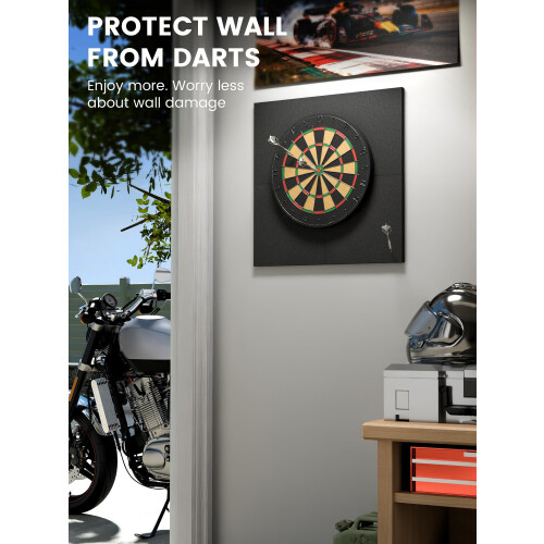Fluxynara 60 x 60 cm Felt Dart Board Wall Protector, Black 2