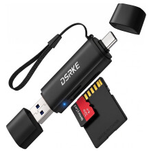 DSRKE SD Card Reader, Micro SD & Memory Card Reader, USB C 3.0 Dual Slot