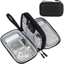 FYY Travel Cable Organiser, Electronics Accessories Bag, Waterproof Tech Storage Pouch, 2-Layer Universal Carry Case for Charger, Power Bank, USB Driv