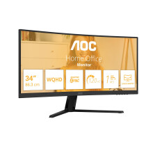 AOC CU34B3E 34 inch UW-QHD Monitor Curved, 120Hz, VA Panel, 4ms GtG, HDR Ready, (3440x1440 HDMI 1x 2.0 DP 1x 1.4) Black