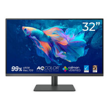 BenQ Creative Pro PD3205U 4K 32” Monitor for Designer, IPS, AQCOLOR, 99% sRGB, 99% Rec. 709, Delta E 3, Factory Calibrated, Uniformity, 90W USB-