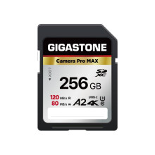 [5-Yrs Free Data Recovery] GIGASTONE A2 V60 256GB SDXC 4K Camera Pro Memory Card 120MB/s Speed Compatible with Canon Nikon Sony Panasonic U3 UHS-I Cla