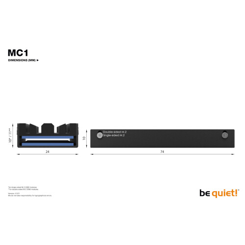 be quiet! MC1 M.2 SSD Cooler Heatsink, Single and Double Sided 2280 modules 2