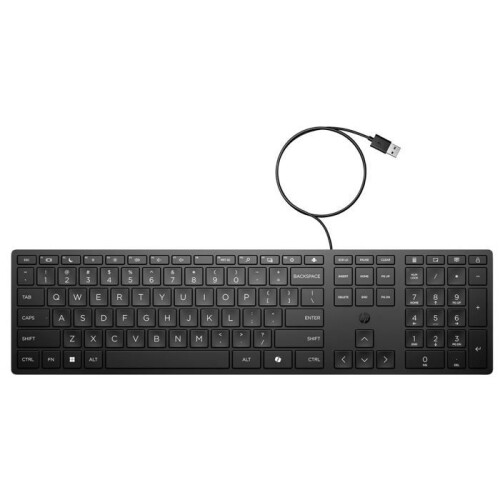 HP Tastiera cablata da scrivania - HP - 320K - Nera - USB - Layout EN (US) - Formato compatto