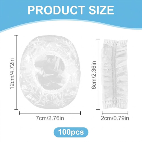 100 Pack Disposable Ear Covers, Clear Waterproof Shower Ear Protectors 1