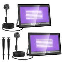 100W Black Lights, UV Lights LED 400nm, Waterproof UV Flood Light 2Pack