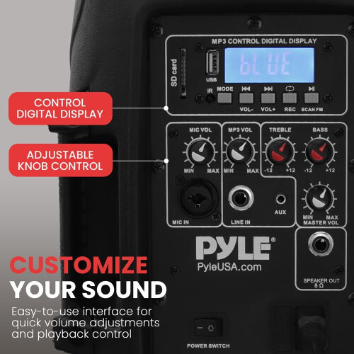 Pyle 8" Bluetooth PA Speaker System w/Stands, 700W Portable 1