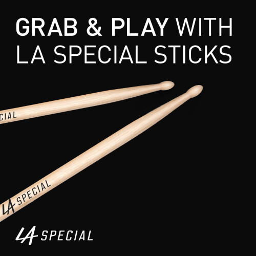 LA Specials Hickory 5B Drum Sticks, Nylon Tip, 3-Pair Pack 2