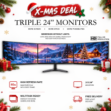 X-Mas Deal Dell Full HD Triple Monitors 3 x 24" 1920 x 1080 HDMI DP - Refurbished