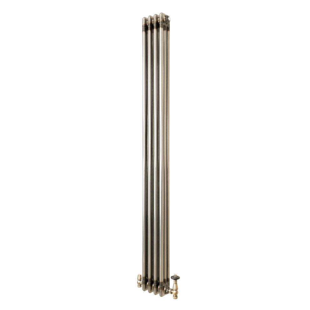 Monstershop Traditional 3 Column Radiator & Valves – 1800mm x 200mm - Raw Metal in Silver - Image 4