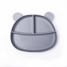 Callowesse Silicone Baby Suction Plate Light Grey