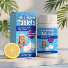 100g Pool Cleaning Tablets, Fast Dissolving Chlorine Tablets for Scale Removal, Odor Eliminating & Crystal Clear Water, 100g