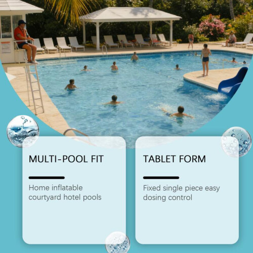 Pool Cleaning Tablets Multi-Function Quick Dissolving Water Clarifier for Swimming Pools Improves Water Quality 100 Count 1