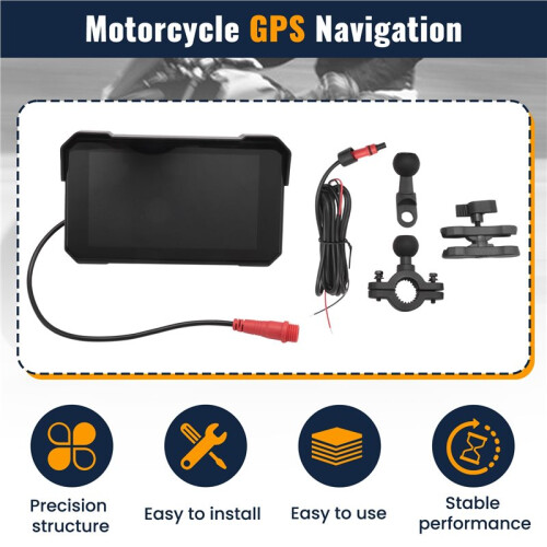 5 Inch Motorcycle Portable GPS Navigation Screen Wireless Carplay Android Auto IP68 Waterproof Display 2