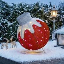 Red 60 LED Collapsible Bauble Light 60 LEDs Mains Operated