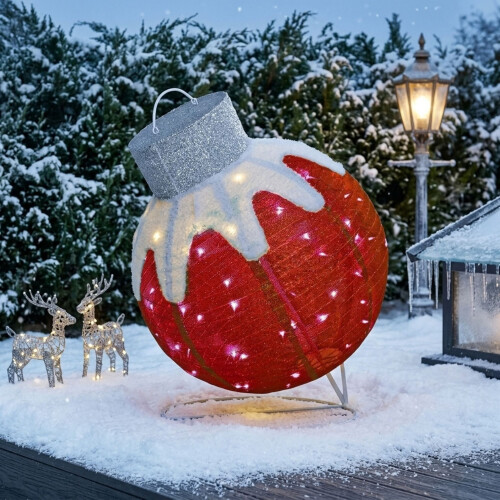 Red 60 LED Collapsible Bauble Light 60 LEDs Mains Operated