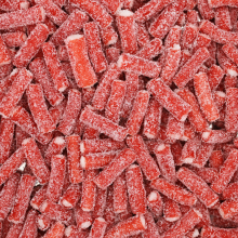 (Sour Strawberry Pencil Bites) Medium Sweet Jar - Retro & Traditional Sweets