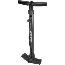 Pompa per bicicletta in alluminio nera - BETO - CMP-072SN - Pressione massima 11 bar - Valvole Presta Schrader Dunlop