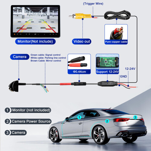 1080P AHD Car Backup Camera Waterproof Night Vision Car Rear View Reverse Camera 1