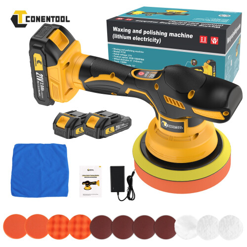 21V Cordless Car Polisher Buffer Dual Action Kit 8 Variable Speed + 2 Battery 1