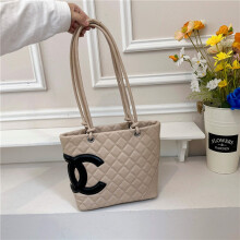 (Khaki) Women's Diamond Contrast Small Tote Bag