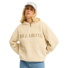 (14, White Cap) Billabong Womens Ready to Go Hooded Half Zip Fleece