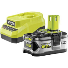 Accu en oplader - RYOBI - RC18120A-150G - Lithium+ 18V - Accu 5,0Ah - Oplader inbegrepen
