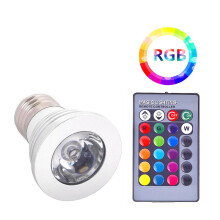 RGB LED Light Bulb with Remote Control, E27 Magic Lighting Dimmable Color Changing Spotlight, 16 Colors 4 Modes for Home Part