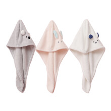 3-Pack Cartoon Hair Drying Towels | Coral Fleece Super Absorbent Quick-Dry Shower Caps | 24x64cm Hair Towels