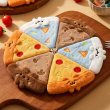 6-Pack Cartoon Pizza Hand Towels | Coral Fleece Thickened Quick-Dry Hanging Kitchen Towels