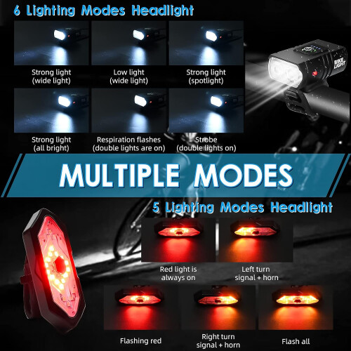 Σετ φώτων ποδηλάτου, φώτα ποδηλάτου 1000 Lumens, επαναφορτιζόμενα φώτα πο 2