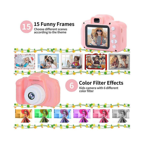 Câmera Digital Infantil para Crianças com Tela IPS de 2 Polegadas X200 HD, Câmera de Ação e Vídeo para Crianças de 3 a 11 Ano 2