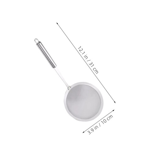 Conjunto de 3 escumadeiras de aço inoxidável com cabo longo – Prata 2