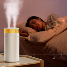 Dvojitý zvlhčovač vzduchu s hmlou – 1,25 l veľká kapacita, batéria a zástrčka, dvojité použitie, tichý 28 dB, s nočným/ambie