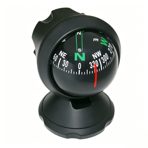 Electronic Vehicle Compass, Adjustable for Car and Boat Navigation, Black