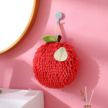 Serviette de Noël en forme de pomme | Chiffon suspendu en chenille ultra-absorbant | Réversible, séchage rapide, 16 x 16 cm