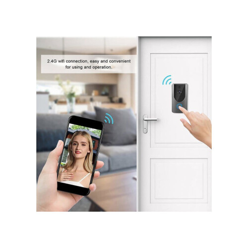 Έξυπνο κουδούνι πόρτας Wi-Fi με ασύρματη κάμερα, ανίχνευση κίνησης και ασ 2